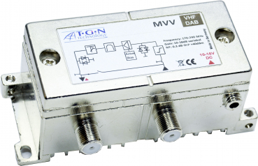 Rauscharmer, high IP DAB+ Vorverstärker mit Bypass Funktion